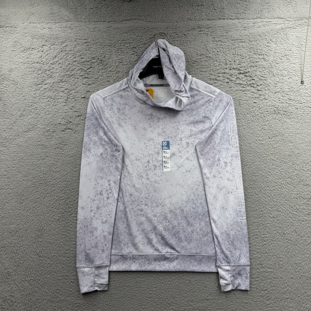 Carhartt Force Sun Defender Hoodie Womens Small 4-6 Light Blue Relaxed Fit